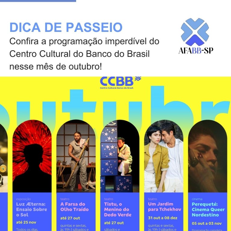 DICA DE PASSEIO: CCB confira a programação nesse mês de outubro 
