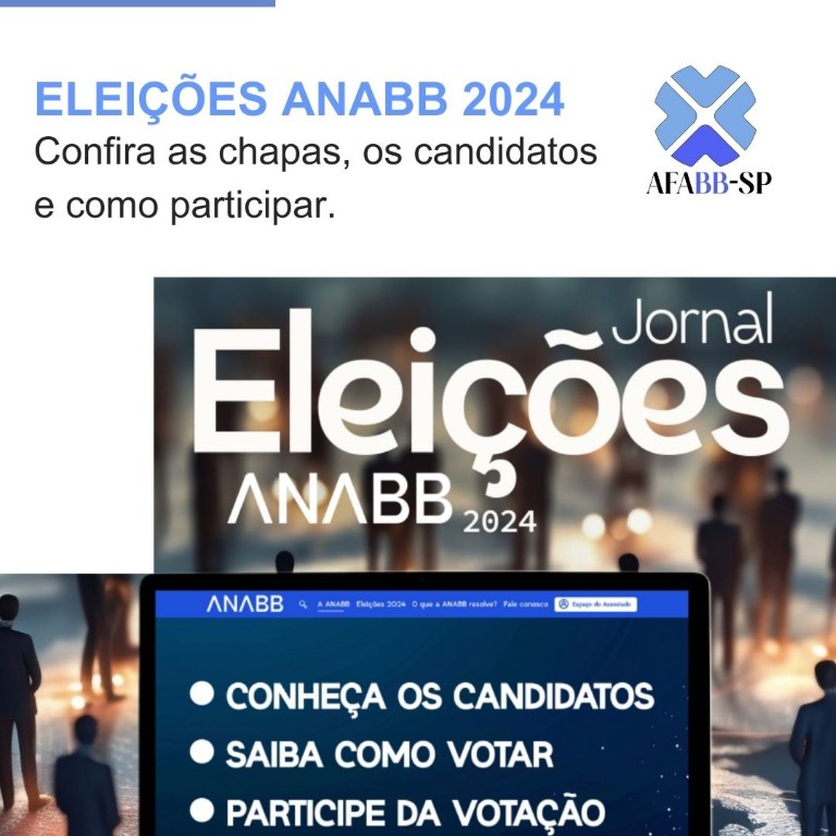Eleições ANABB 2024 | A votação tem início às 8h do dia 13 de novembro e vai até as 18h do dia 22 de novembro.