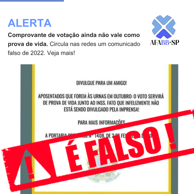 ALERTA: Comprovante de votação ainda não vale como prova de vida