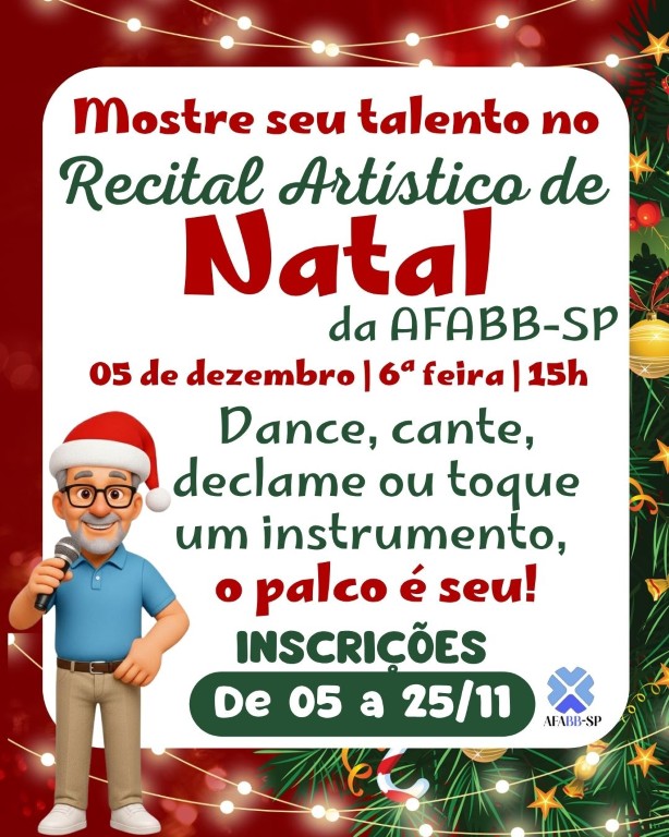  Mostre seu talento no Recital Artístico de Natal da AFABB-SP