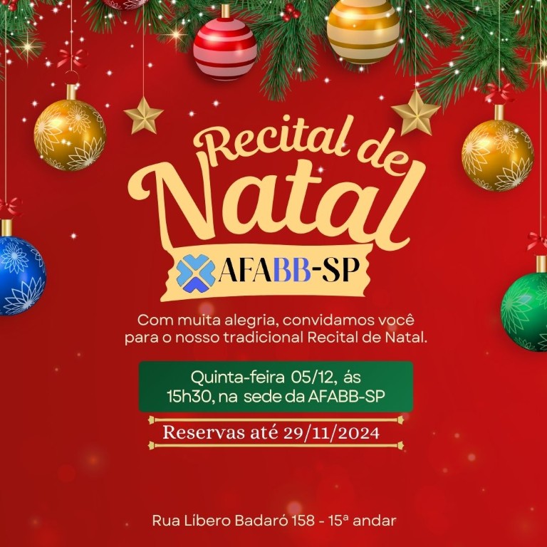 RECITAL DE NATAL 2024: Participe dessa  tradição na Associação. 