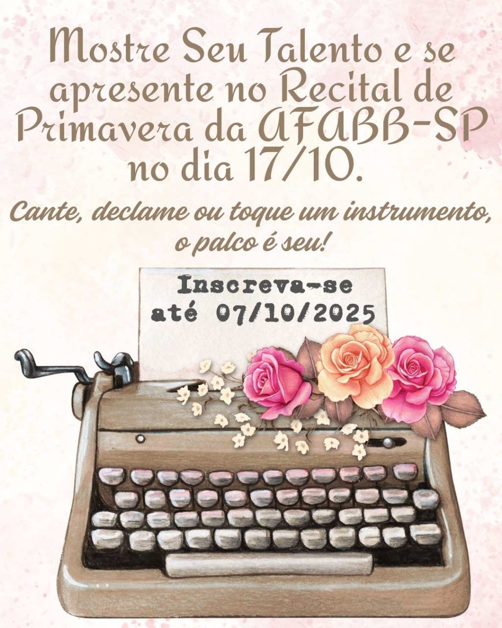 Mostre seu talento – Recital de Primavera Versos e Vozes