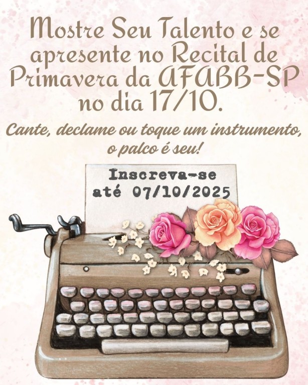  Mostre seu talento – Recital de Primavera Versos e Vozes