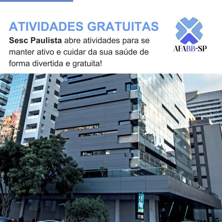 ATIVIDADES GRATUITAS: Sesc Paulista abre atividades para se manter ativo e cuidar da sua saúde de forma divertida e gratuita!