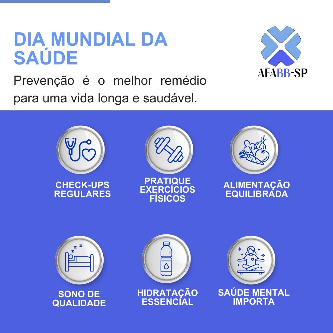 DIA MUNDIAL DA SAÚDE: Prevenção é o melhor remédio para uma vida longa e saudável.