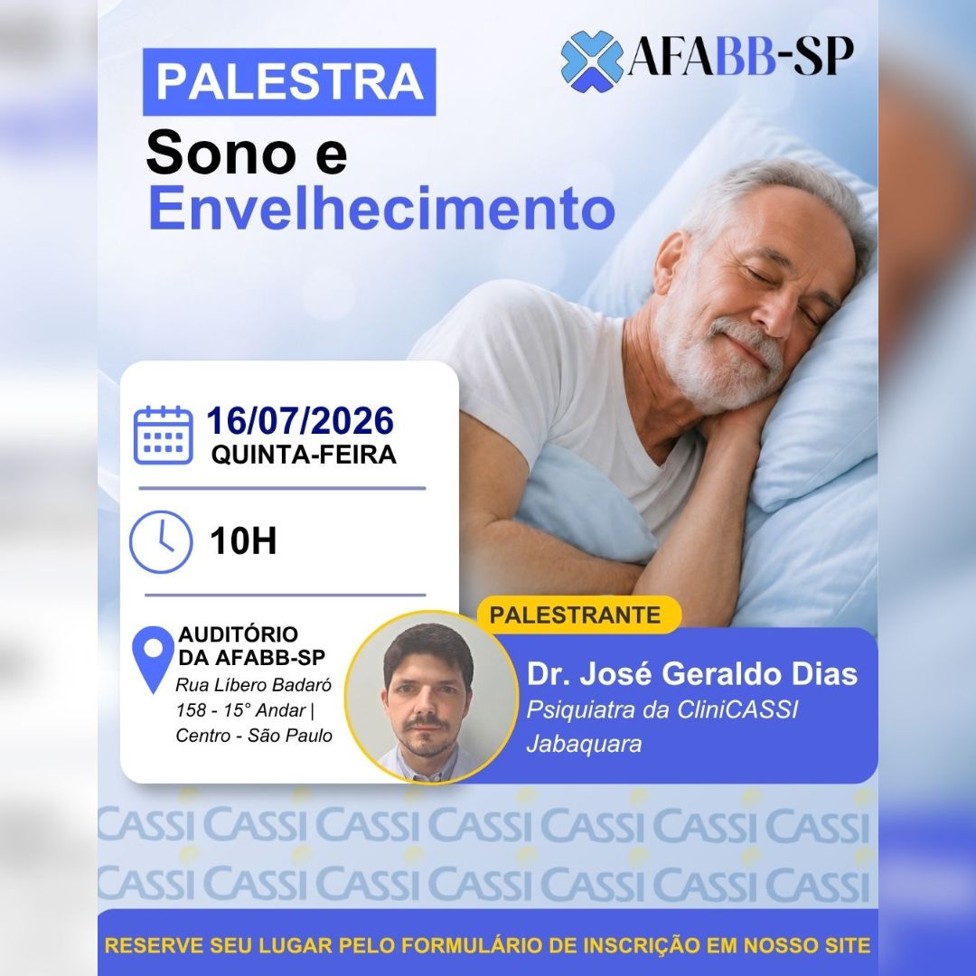 PALESTRA: Sono e Envelhecimento com Dr. José Geraldo Dias. Faça sua inscrição
